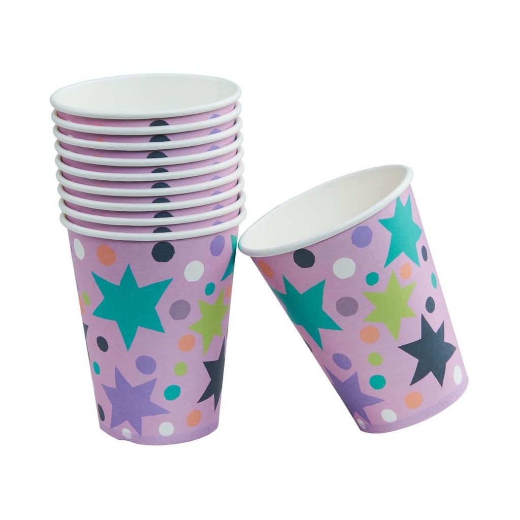 STARDUST Papírové kelímky hvězdy set 300 ml