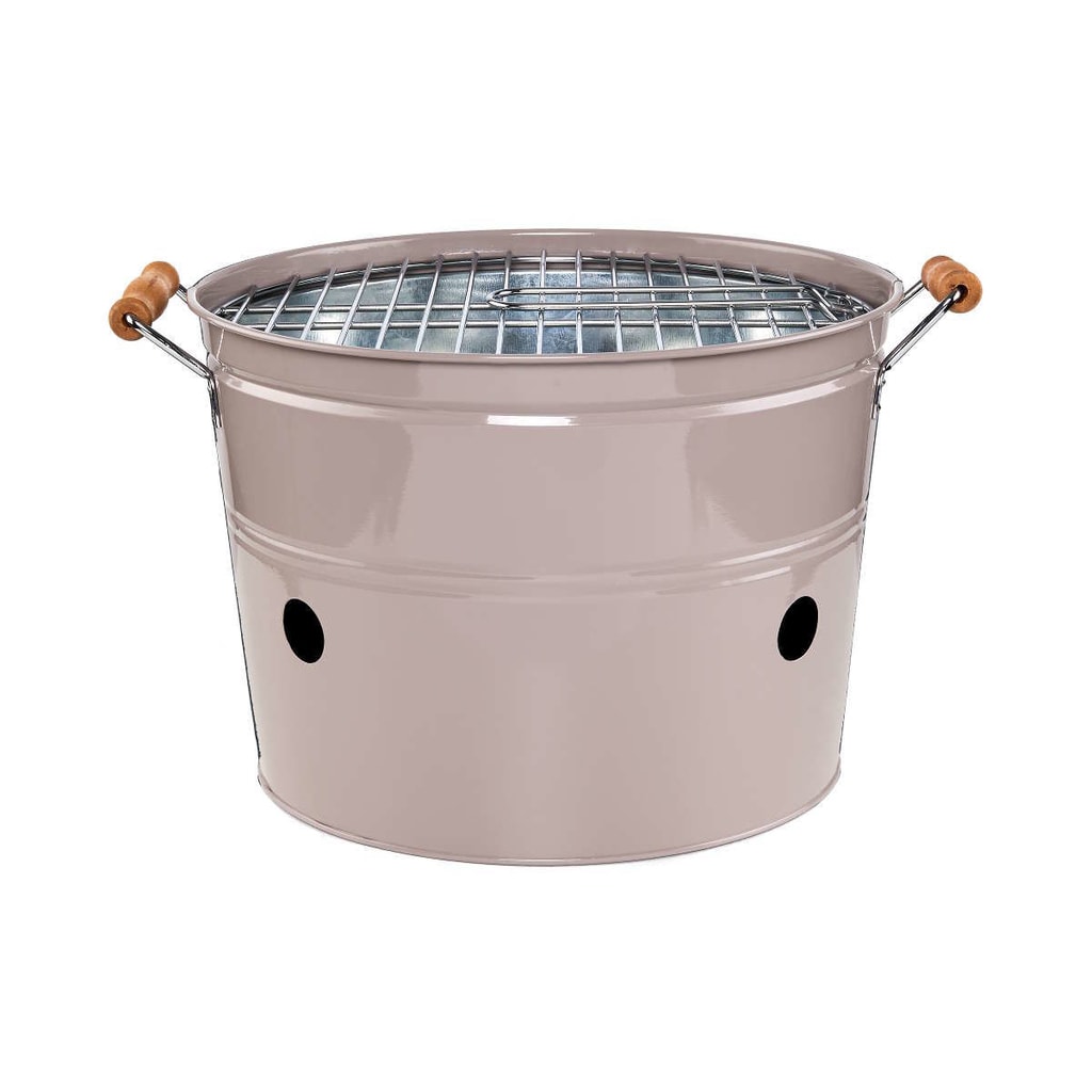 BBQ Přenosný gril kulatý - šedá