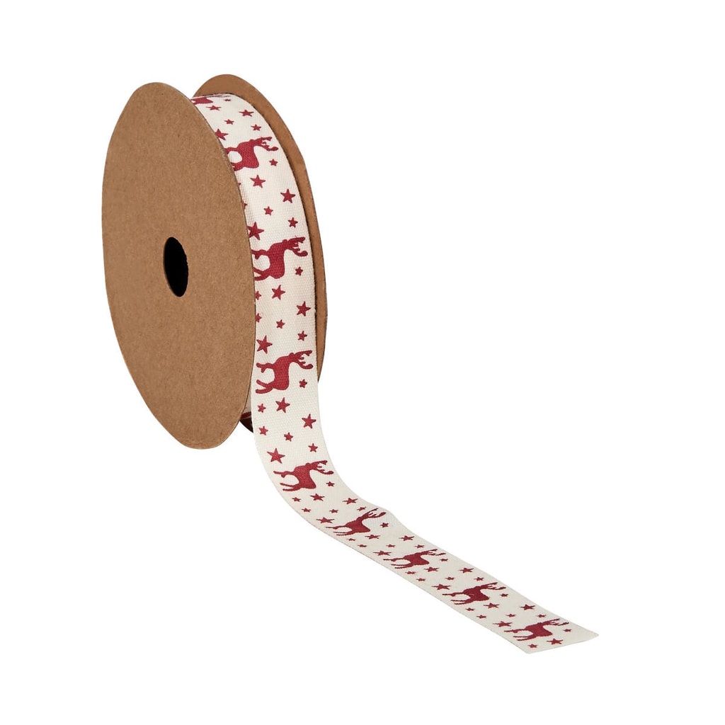 RIBBON Stuha jelen 3 m - bílá/červená