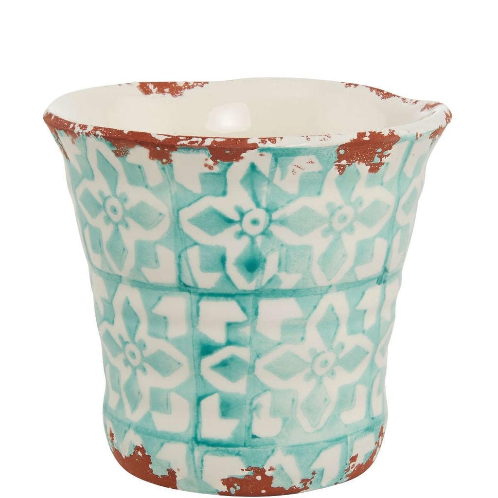 TERRACOTTA Květináč 13 cm - bílá/mátová