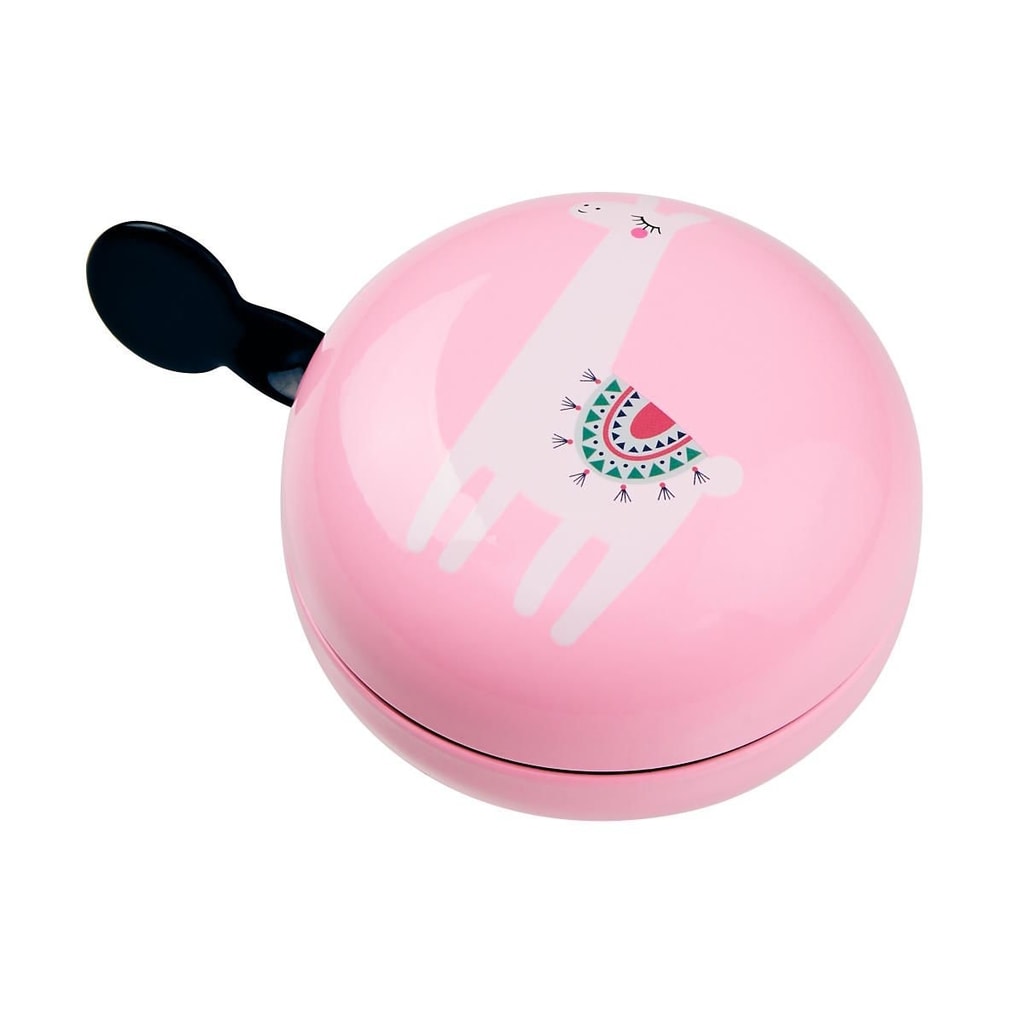 DING DONG Zvonek na kolo lama 8 cm - sv. růžová