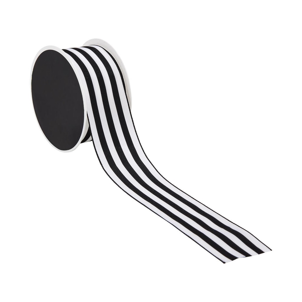 RIBBON Dárková stuha - černá/bílá