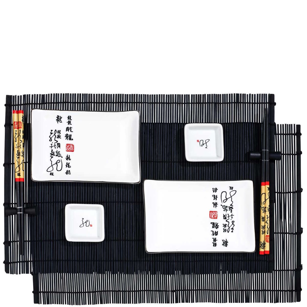 DRAGON Sushi set 10-ti dílný - bílá/černá