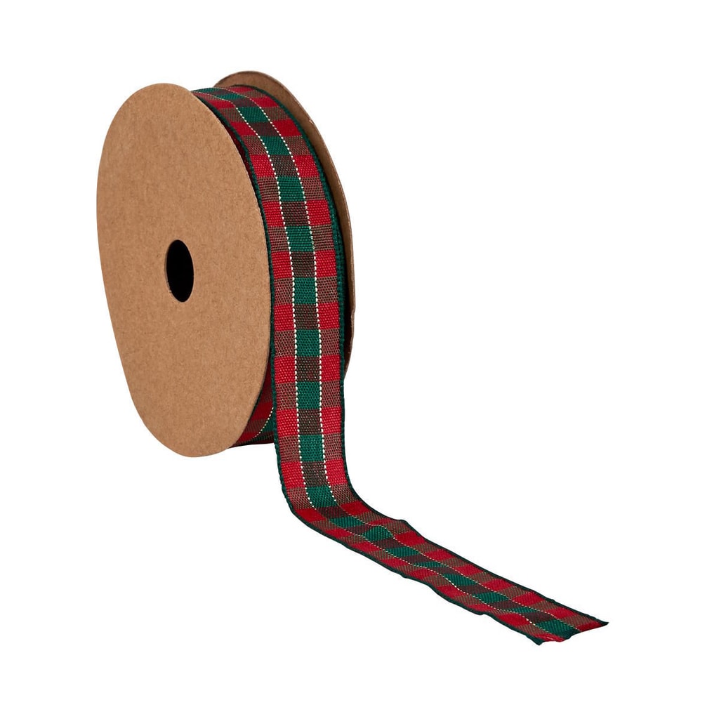 RIBBON Stužka károvaná 3 m - červená