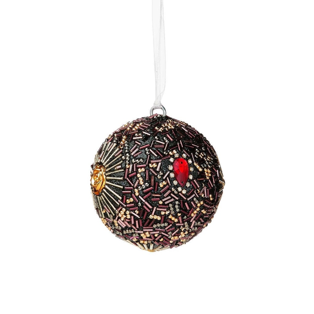 HANG ON Ozdoba vánoční koule s perlami 8 cm - fialová