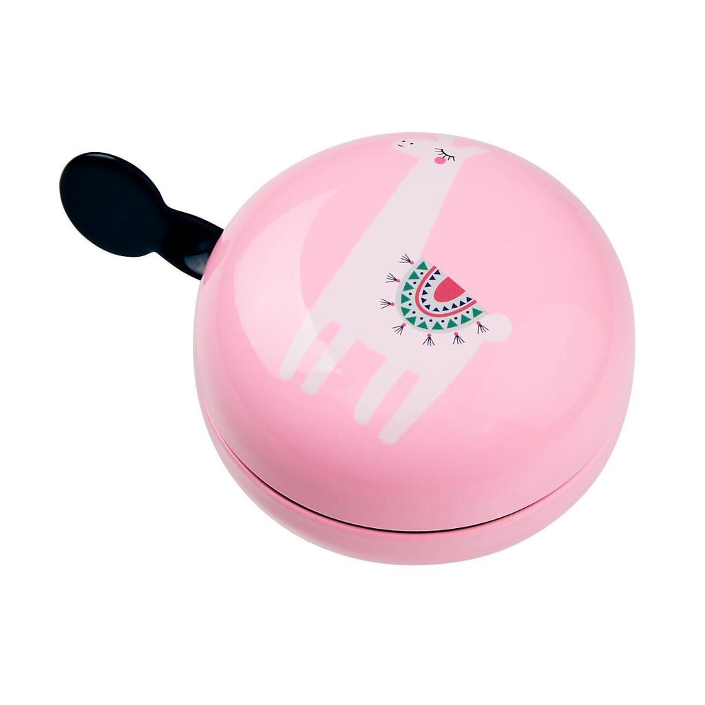 DING DONG Zvonek na kolo lama 8 cm - sv. růžová