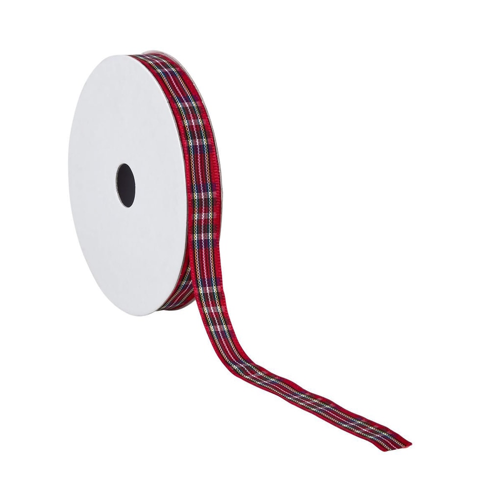 RIBBON Stužka károvaná 3 m - červená
