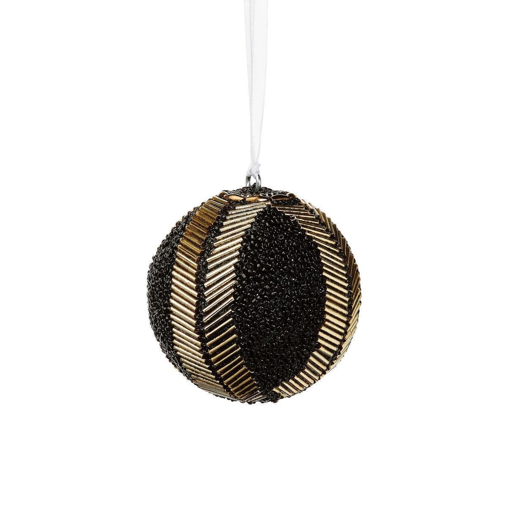 HANG ON Ozdoba vánoční koule s perlami 8 cm - černá