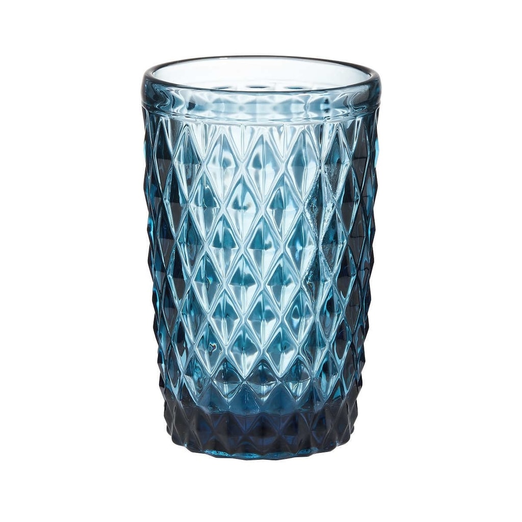 MONT FLEURI Sklenice trojúhelník 330 ml - modrá