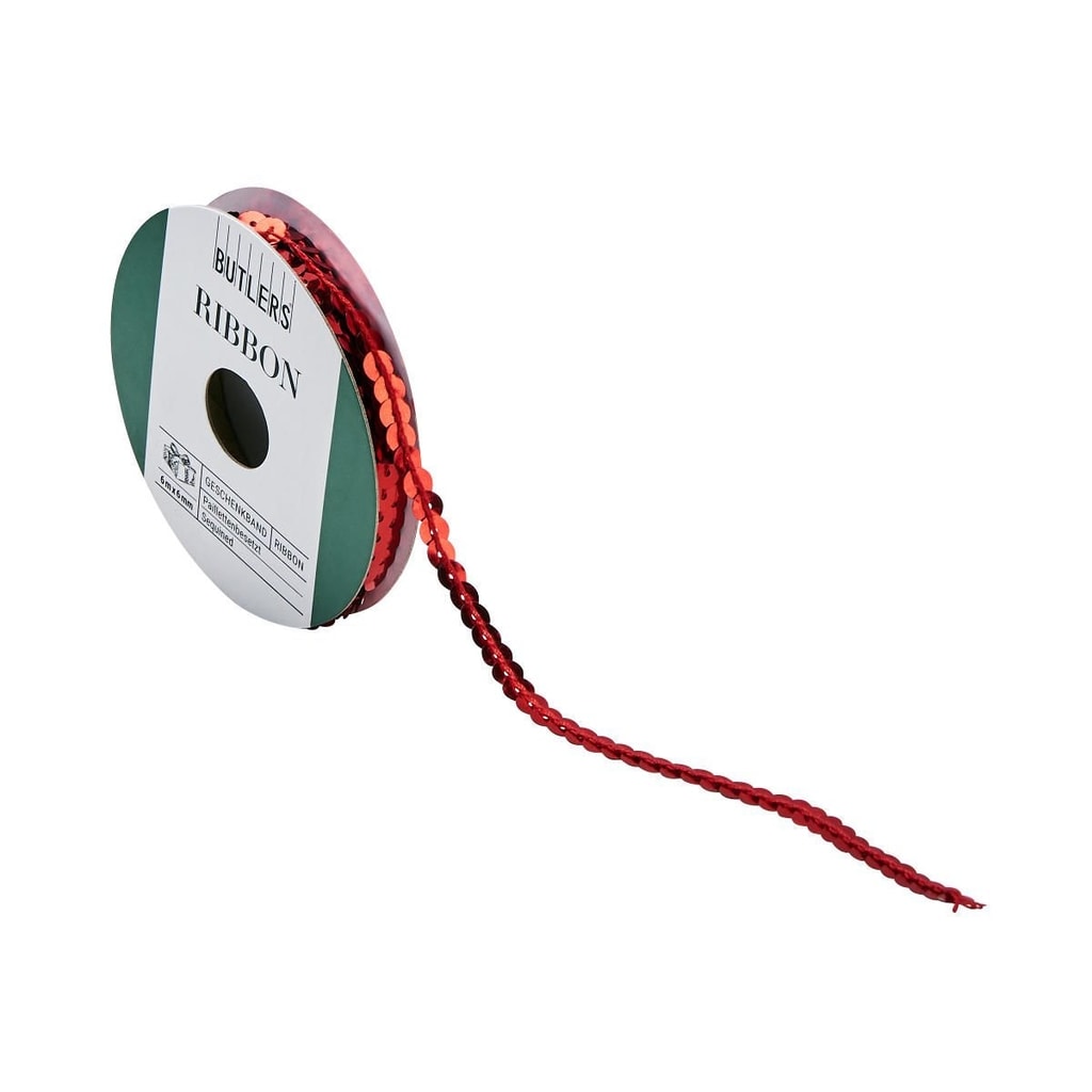RIBBON Stužka se třpytkami - červená
