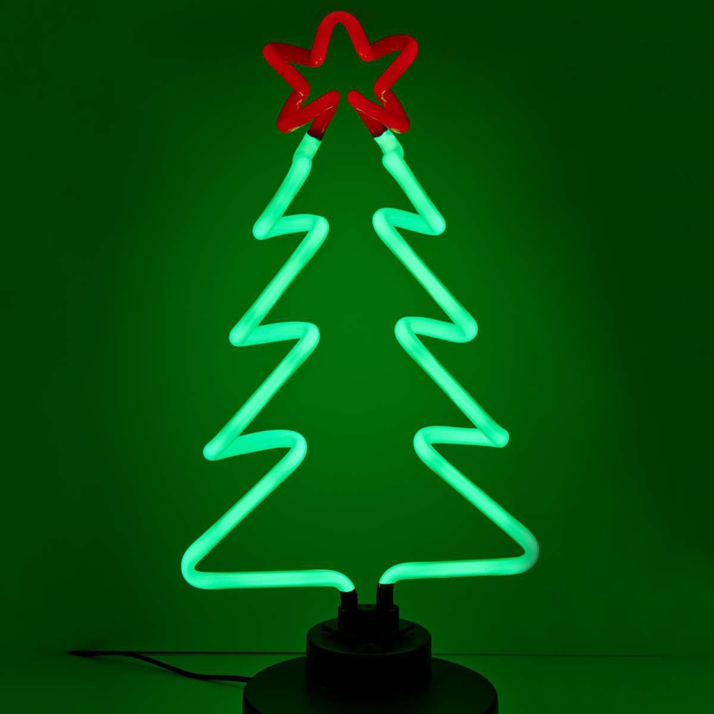 HAPPY HOLIDAYS Neonová lampa vánoční stromek