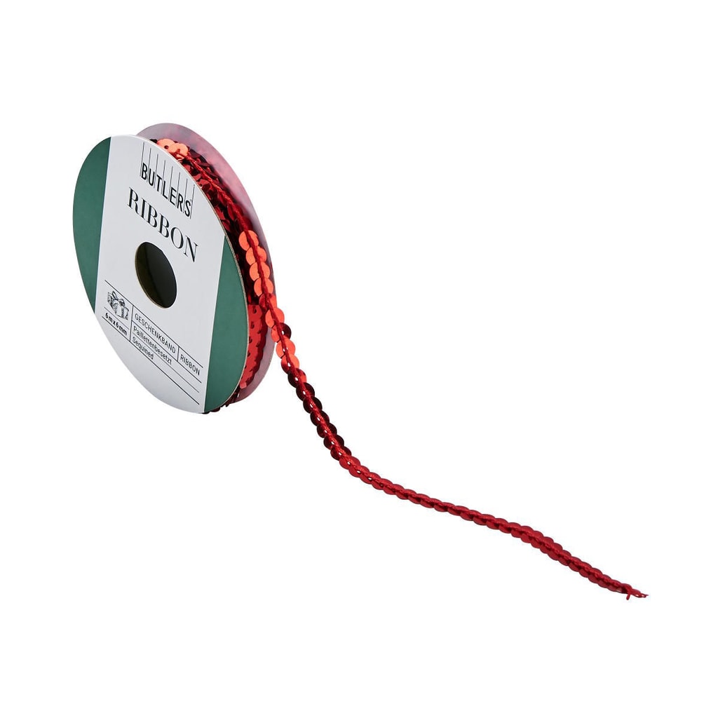 RIBBON Stužka se třpytkami - červená