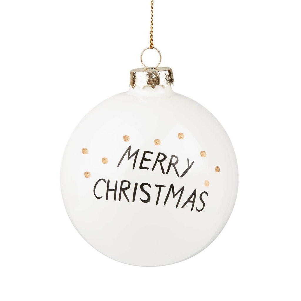 HANG ON Ozdoba koule "Merry Christmas" 8 cm