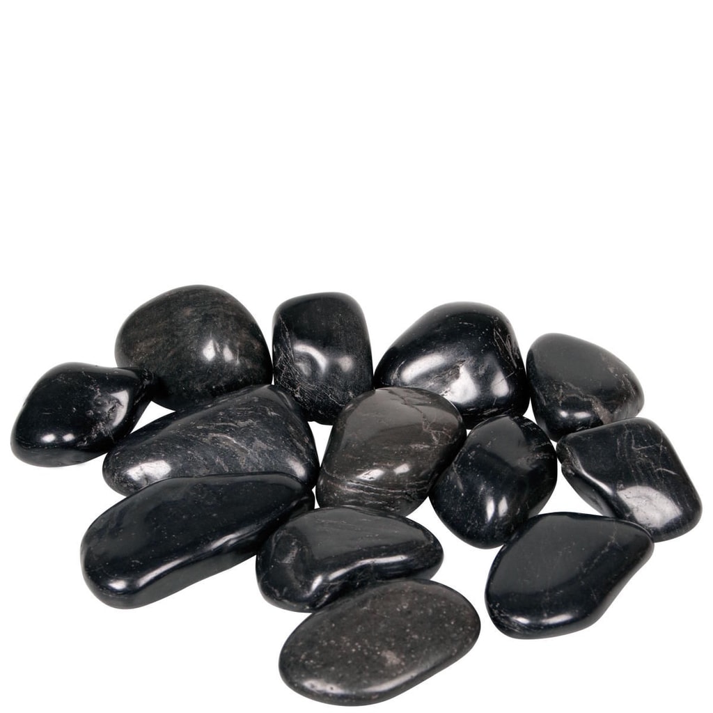 STONES Dekorační kamínky lesklé - černé