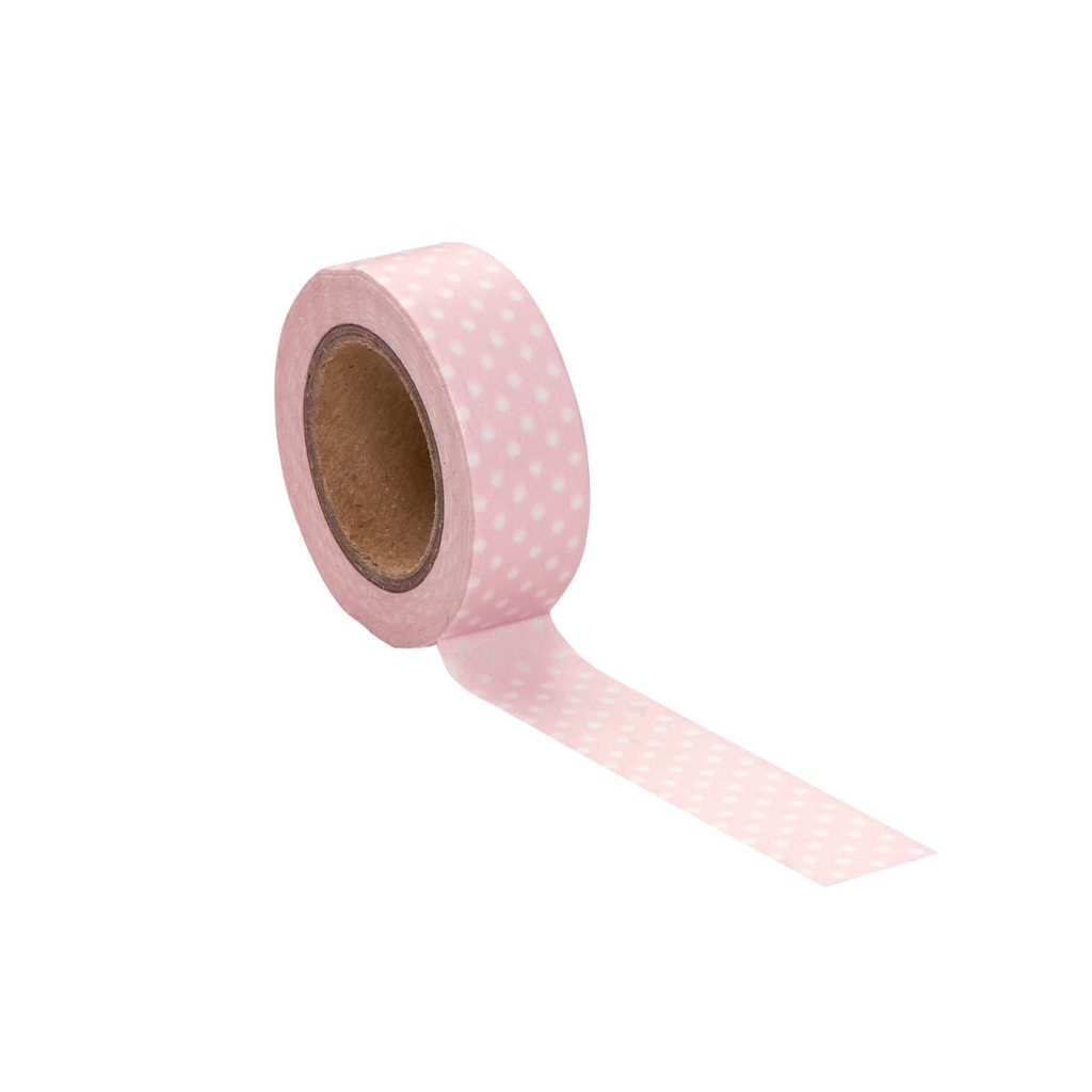 TAPE Lepicí páska puntíky - rosa/bílá