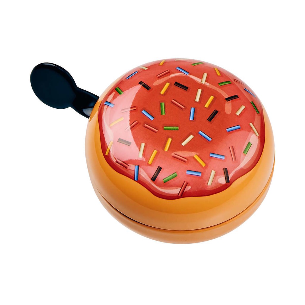 DING DONG Zvonek na kolo donut 8 cm - růžová