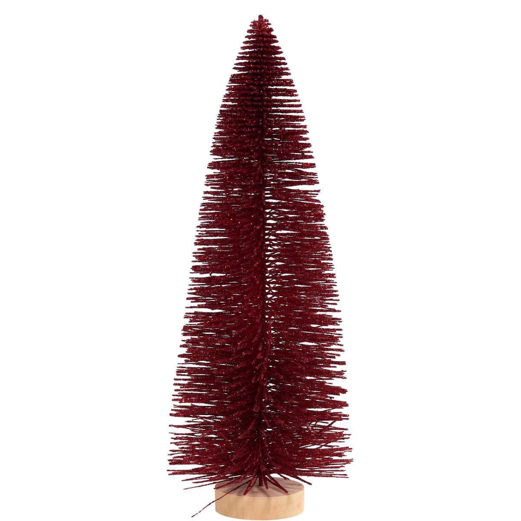 X-MAS Dekorační jedle se třpytkami, 32 cm - červená