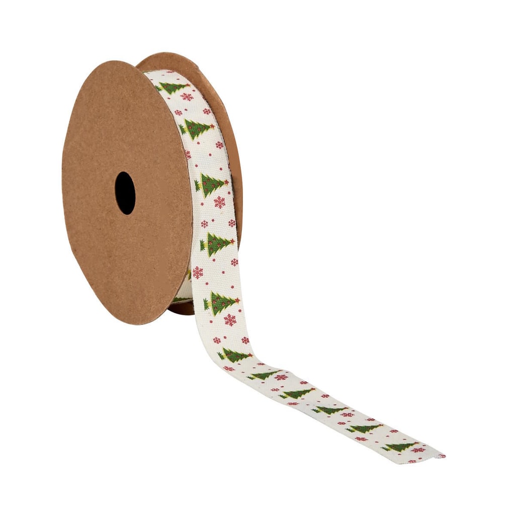 RIBBON Stužka jedlička 3 m - bílá/zelená