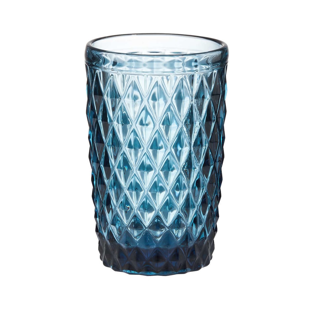 MONT FLEURI Sklenice trojúhelník 330 ml - modrá