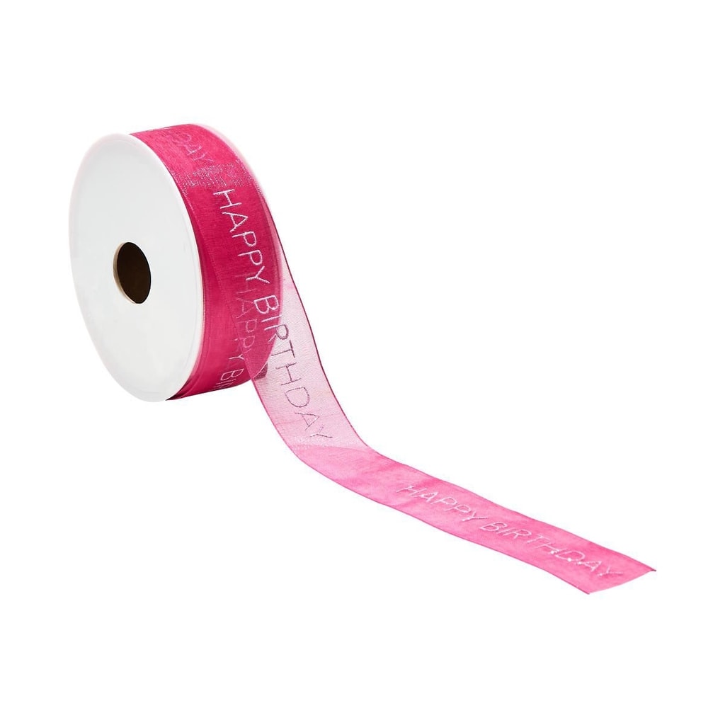 RIBBON HAPPY BIRTHDAY Stužka - růžová