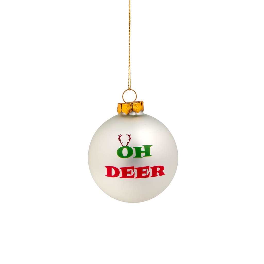 NAUGHTY BAUBLES Skleněná ozdoba "Oh deer ..."