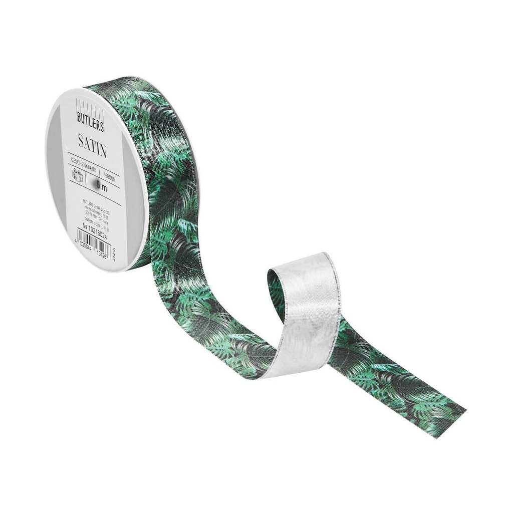 SATIN Dárková stuha listy 5 m