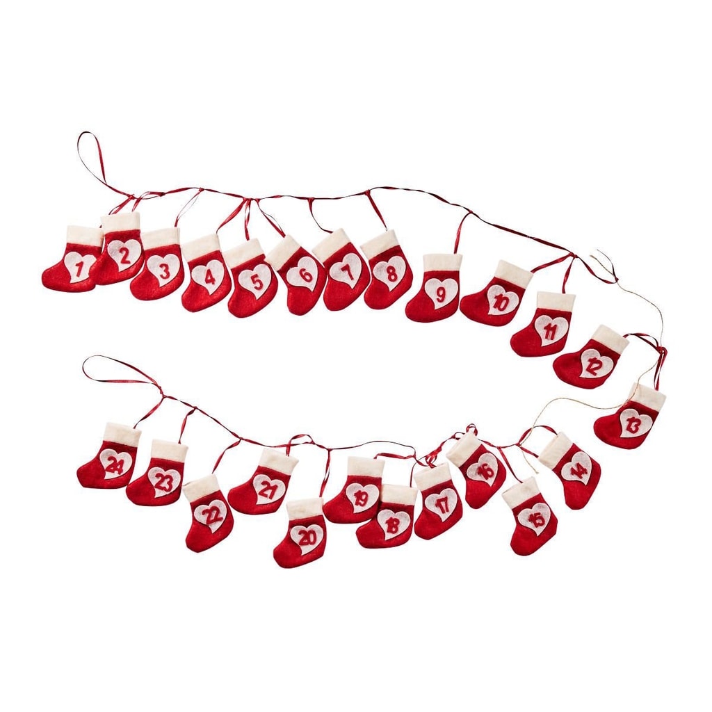 ADVENT Adventní kalendář girlanda punčochy
