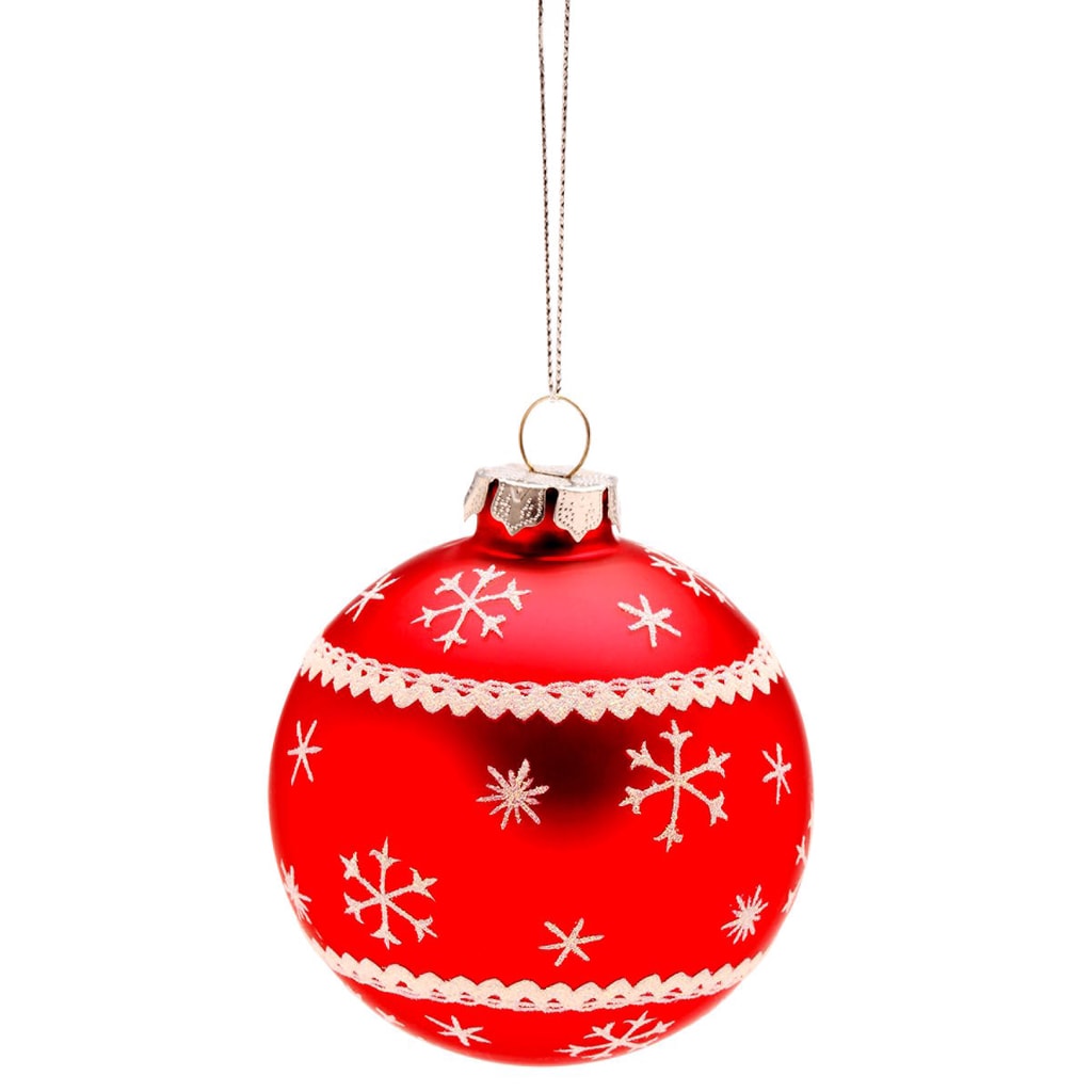 HANG ON Ozdoba koule vločky Ø8cm - červená