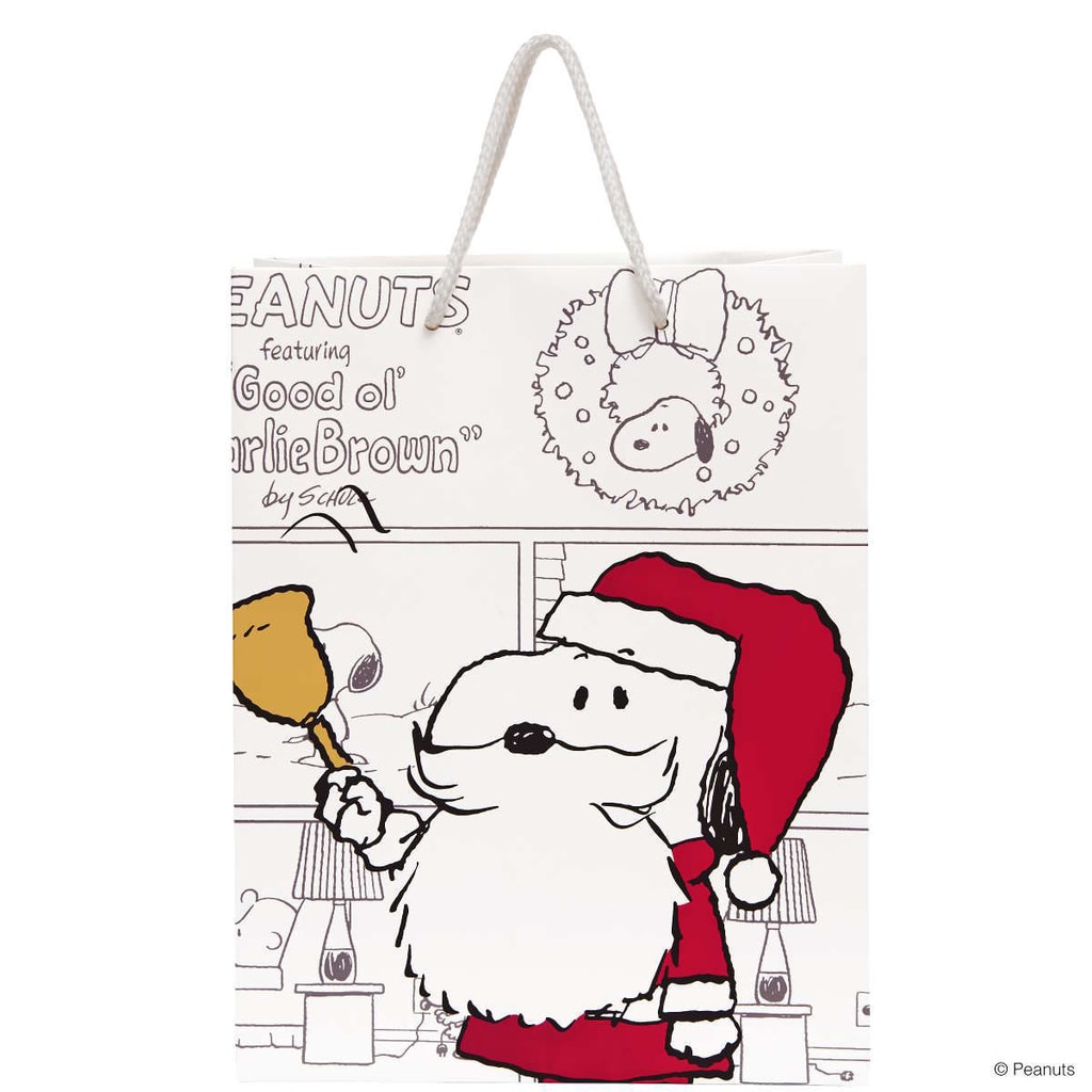 PEANUTS Dárková taška Santa Snoopy velká