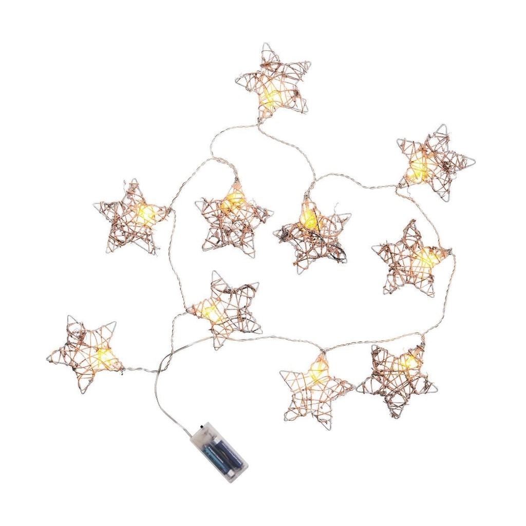 STARSHINE Světelný řetěz ratanové hvězdy 10 světel