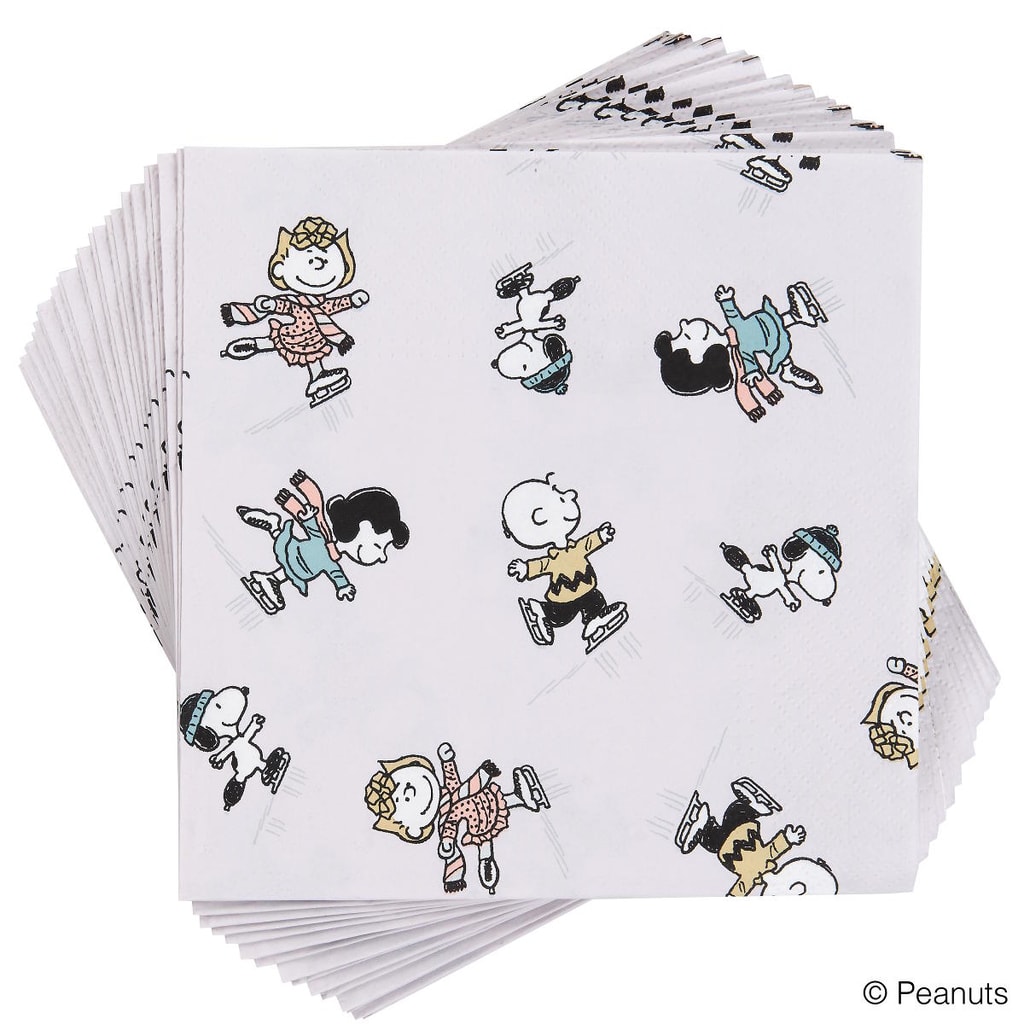 PEANUTS Papírové ubrousky bruslení
