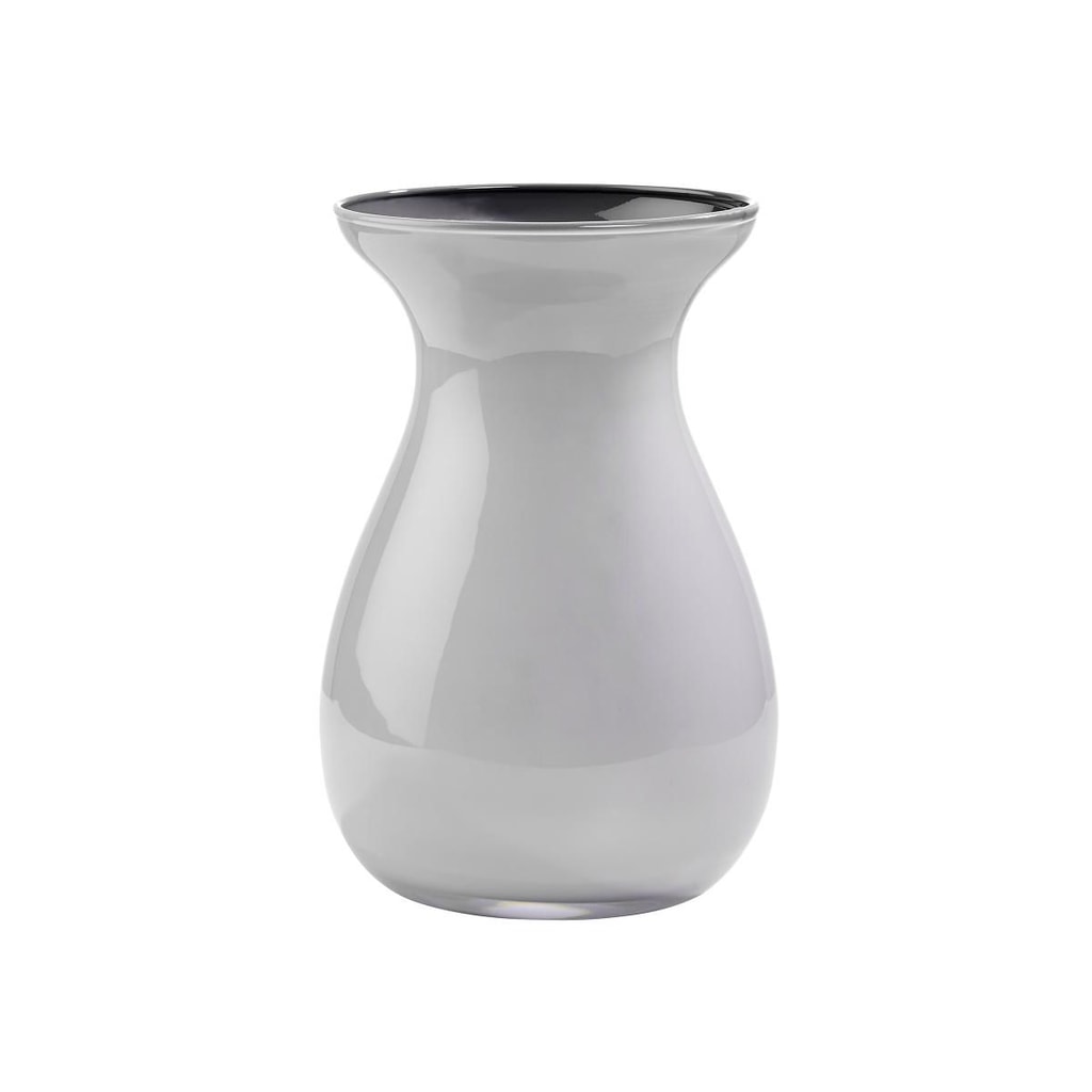 BELLE Váza skleněná 18 cm - sv. šedá