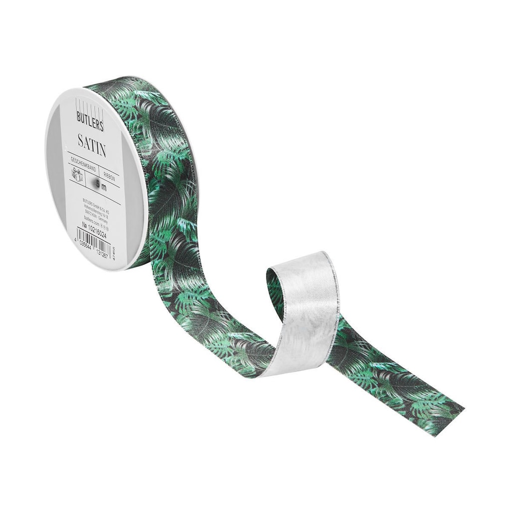 SATIN Dárková stuha listy 5 m