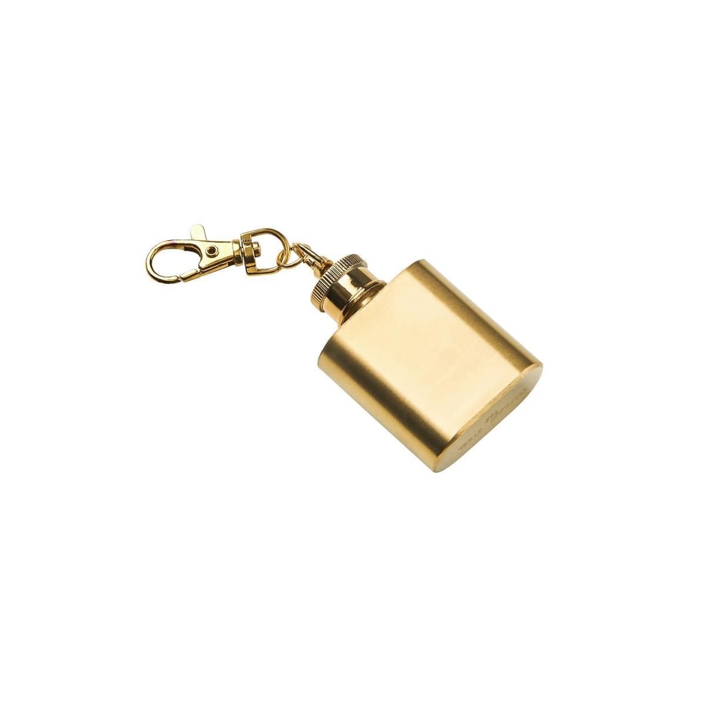 MINI FLASK Přívěšek na klíče placatka - zlatá